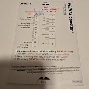 Weight Watchers TurnAround POINTS Finder and POINTS Booster Slide Tool 2007